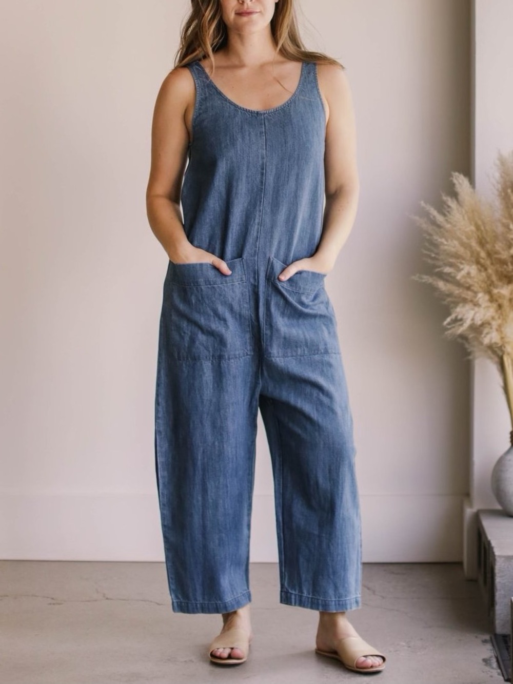 Ilana Kohn Gary Faded Denim Wide Leg Jumpsuit XS